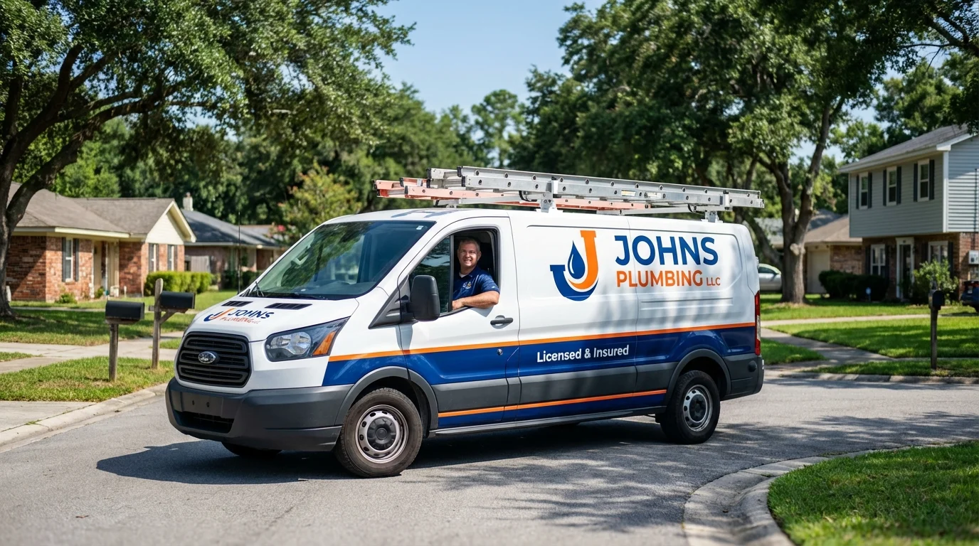 Johns Plumbing LLC service van in Cassopolis, MI