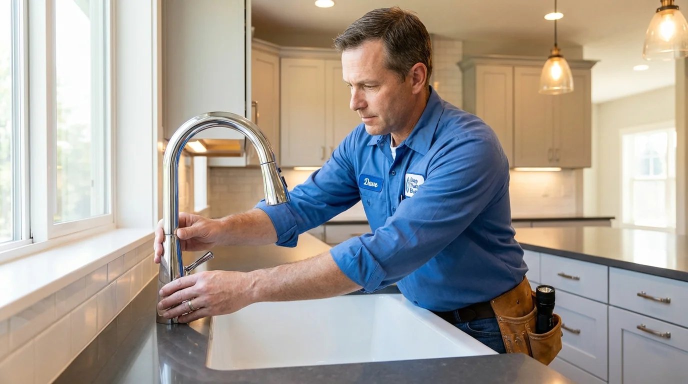 Kitchen faucet installation by Johns Plumbing LLC in Cassopolis
